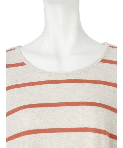 Ungrid（アングリッド）の「ルーズボーダーロングスリーブTee（トップス・レディース・オフホワイト/ブラック/オレンジ/ネイビー/カーキ・F）」の9枚目の写真