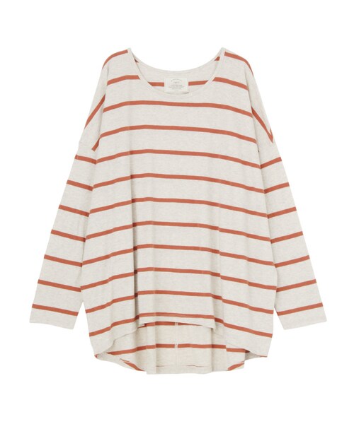 Ungrid（アングリッド）の「ルーズボーダーロングスリーブTee（トップス・レディース・オフホワイト/ブラック/オレンジ/ネイビー/カーキ・F）」の13枚目の写真