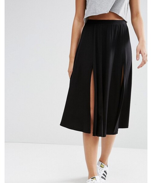 asos（エイソス）の「ASOS Midi Skirt with Splices（スカート・レディース・Black・US 4）」の4枚目の写真