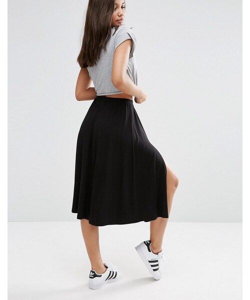 asos（エイソス）の「ASOS Midi Skirt with Splices（スカート・レディース・Black・US 4）」の3枚目の写真
