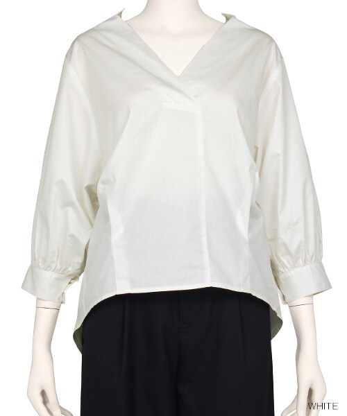 RANDA（ランダ）の「【2016AW新作】ドルマンVネックギャザーブラウス/BB0636/YB[0830]（トップス・レディース・ベージュ/ブラウン/ホワイト・0/1）」の3枚目の写真