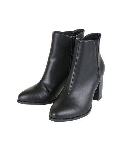 31 Sons de mode（トランテアン　ソン　ドゥ　モード）の「チャンキーヒールサイドゴアブーツ（シューズ・レディース・ブラック/ブラウン・S/M/L）」の3枚目の写真