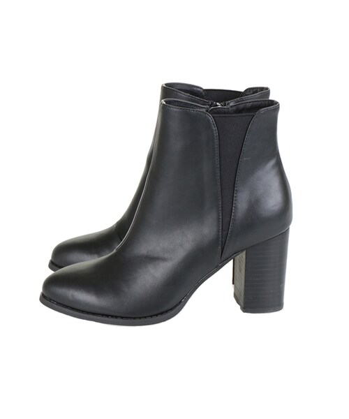 31 Sons de mode（トランテアン　ソン　ドゥ　モード）の「チャンキーヒールサイドゴアブーツ（シューズ・レディース・ブラック/ブラウン・S/M/L）」の4枚目の写真