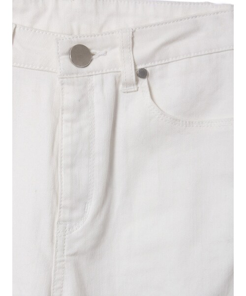 31 Sons de mode（トランテアン　ソン　ドゥ　モード）の「ハイウエストスキニーデニム【インスタグラム掲載】（パンツ・レディース・オフホワイト/ブラック）」の3枚目の写真