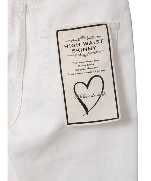 31 Sons de mode（トランテアン　ソン　ドゥ　モード）の「ハイウエストスキニーデニム【インスタグラム掲載】（パンツ・レディース・オフホワイト/ブラック）」の6枚目の写真