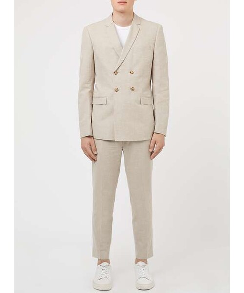 TOPMAN(トップマン)の「Stone Linen Mix Skinny Fit Cropped Suit Trousers(その他パンツ・メンズ・Beige・30S/32S/34S/28R/30R/32R/34R/36R/38R/30L/32L/34L/36L)」の5枚目の写真