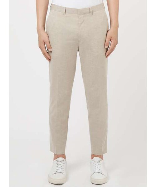 TOPMAN(トップマン)の「Stone Linen Mix Skinny Fit Cropped Suit Trousers(その他パンツ・メンズ・Beige・30S/32S/34S/28R/30R/32R/34R/36R/38R/30L/32L/34L/36L)」の4枚目の写真