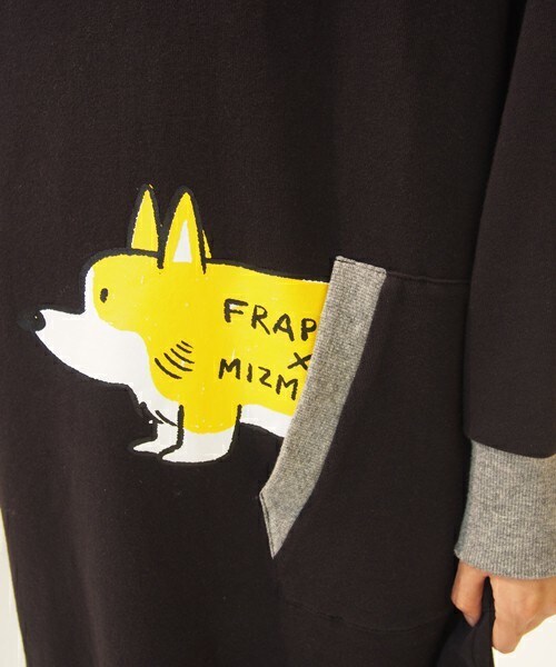 FRAPBOIS（フラボア）の「MIZMARUトレーナーワンピ（ワンピース・レディース・ブラック/グレー・1）」の6枚目の写真