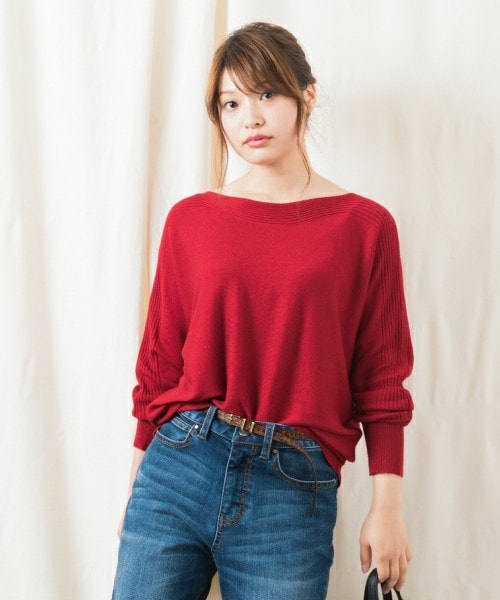 INTERPLANET（インタープラネット）の「《WEARISTA 三橋栄香セレクト》ソリストヒートドルマンニット（ニット/セーター・レディース・ブラック/グレー/キャメル/ワイン・FREE）」の20枚目の写真