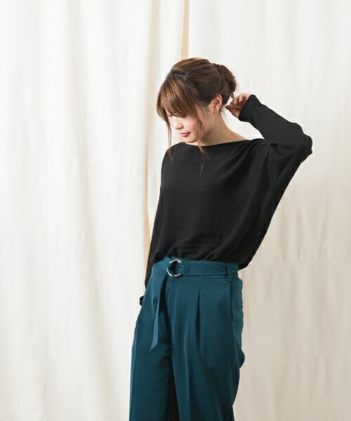 INTERPLANET（インタープラネット）の「《WEARISTA 三橋栄香セレクト》ソリストヒートドルマンニット（ニット/セーター・レディース・ブラック/グレー/キャメル/ワイン・FREE）」の13枚目の写真