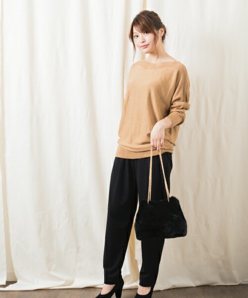 INTERPLANET（インタープラネット）の「《WEARISTA 三橋栄香セレクト》ソリストヒートドルマンニット（ニット/セーター・レディース・ブラック/グレー/キャメル/ワイン・FREE）」の18枚目の写真