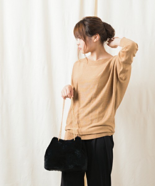 INTERPLANET（インタープラネット）の「《WEARISTA 三橋栄香セレクト》ソリストヒートドルマンニット（ニット/セーター・レディース・ブラック/グレー/キャメル/ワイン・FREE）」の22枚目の写真