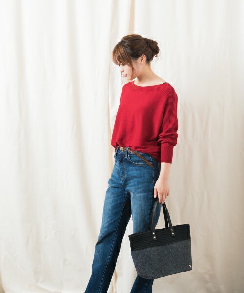 INTERPLANET（インタープラネット）の「《WEARISTA 三橋栄香セレクト》ソリストヒートドルマンニット（ニット/セーター・レディース・ブラック/グレー/キャメル/ワイン・FREE）」の21枚目の写真