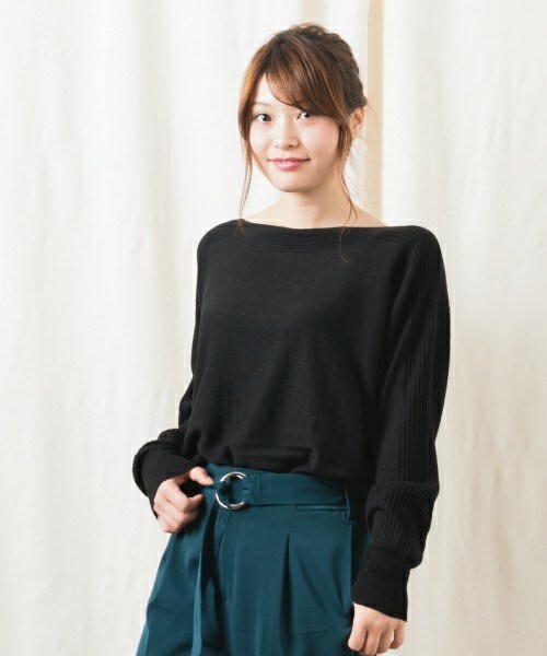 INTERPLANET（インタープラネット）の「《WEARISTA 三橋栄香セレクト》ソリストヒートドルマンニット（ニット/セーター・レディース・ブラック/グレー/キャメル/ワイン・FREE）」の14枚目の写真