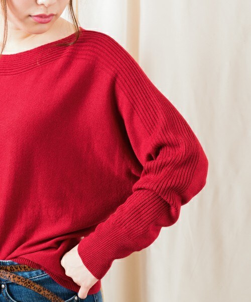 INTERPLANET（インタープラネット）の「《WEARISTA 三橋栄香セレクト》ソリストヒートドルマンニット（ニット/セーター・レディース・ブラック/グレー/キャメル/ワイン・FREE）」の9枚目の写真