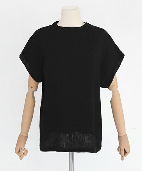 DHOLIC（ディーホリック）の「ボトルネックリンクルTシャツ（Tシャツ/カットソー・レディース・ホワイトアイボリー/グリーン/ブラック・FREE）」の2枚目の写真