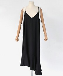 DHOLIC | アンバランスフレアヘムスリーブレスワンピース(ワンピース)