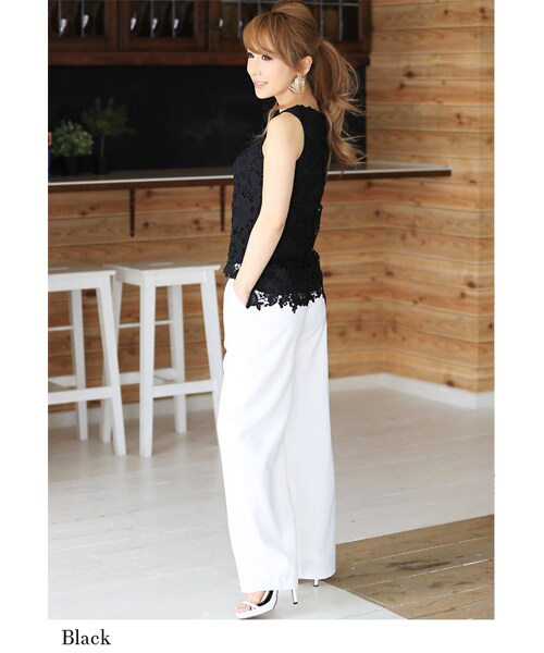 Rocotta by MOERY（ロコッタ）の「Rocotta(ロコッタ)　美丈レースタンクトップ(単品)（タンクトップ・レディース・ホワイト/カーキ/ネイビー/ブラック・FREE）」の10枚目の写真