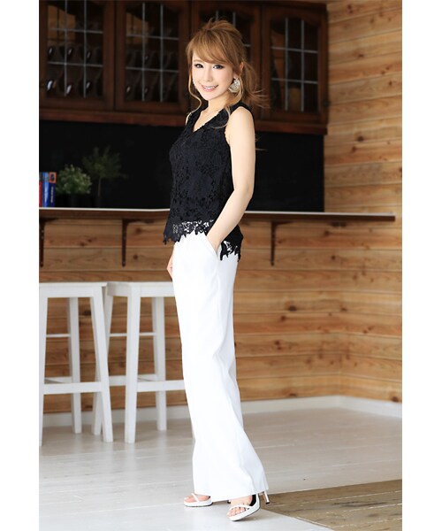 Rocotta by MOERY（ロコッタ）の「Rocotta(ロコッタ)　美丈レースタンクトップ(単品)（タンクトップ・レディース・ホワイト/カーキ/ネイビー/ブラック・FREE）」の11枚目の写真