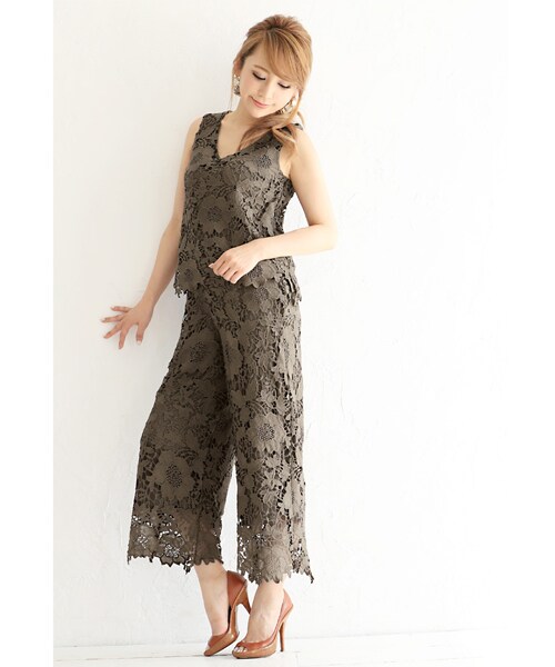 Rocotta by MOERY（ロコッタ）の「Rocotta(ロコッタ)　美丈レースタンクトップ(単品)（タンクトップ・レディース・ホワイト/カーキ/ネイビー/ブラック・FREE）」の14枚目の写真