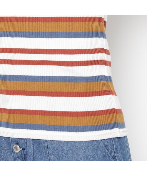 OZOC（オゾック）の「マルチボーダーテレコプルオーバー（トップス・レディース・オフホワイト/ダークオリーブ・その他）」の7枚目の写真