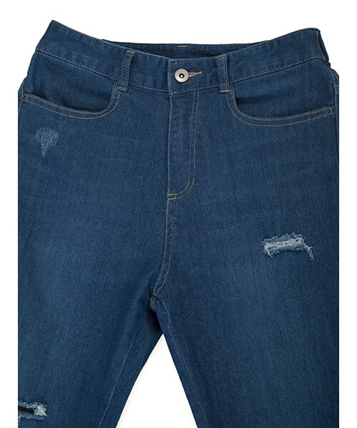 w closet（ダブルクローゼット）の「【A/W】ダメージスキニーパンツ（パンツ・レディース・Dブルー/グレー・FREE）」の6枚目の写真