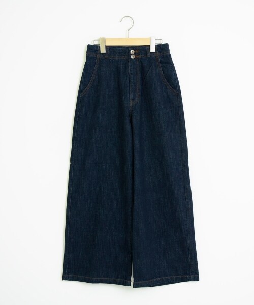 MAJESTIC LEGON（マジェスティックレゴン）の「ワイドデニムパンツ（パンツ・レディース・ブルー/ネイビー・Free）」の2枚目の写真