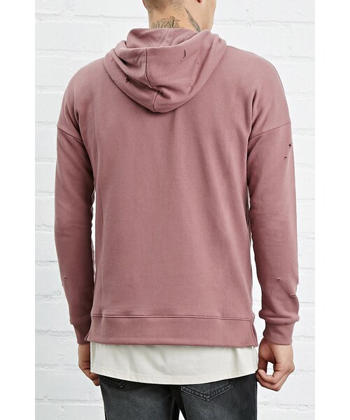 FOREVER 21（フォーエバー トゥエンティーワン）の「[MEN]ダメージフレンチテリーパーカー（トップス・メンズ・MAUVE/BROWN・XS/S/M/L）」の3枚目の写真