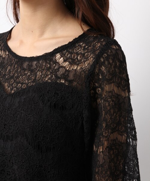 Heather（ヘザー）の「ランジェリーレースプルオーバー（トップス・アイボリー/ブラック・FREE）」の6枚目の写真