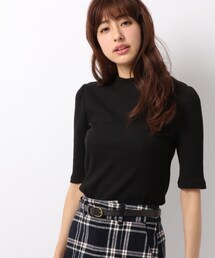 Heather | ボトルネックテレコパワショル5分袖(トップス)