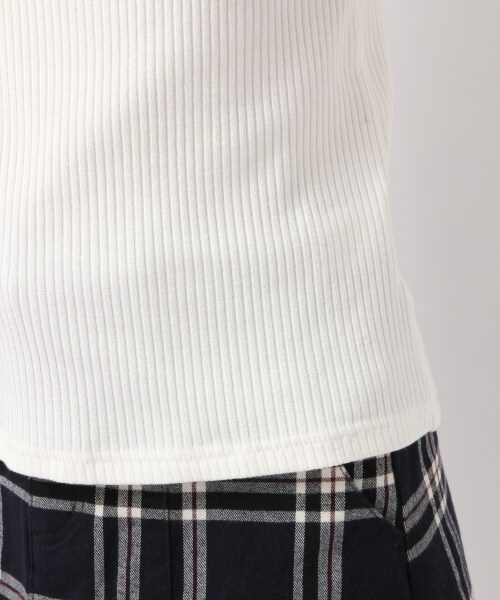 Heather（ヘザー）の「ボトルネックテレコパワショル5分袖（トップス・オフホワイト/ブラック/カーキ・FREE）」の9枚目の写真