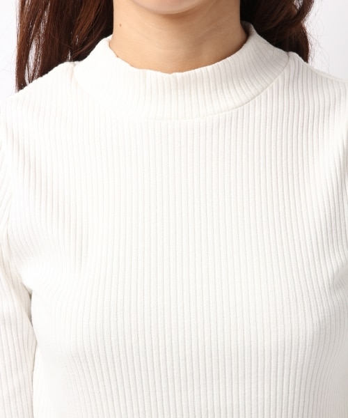 Heather（ヘザー）の「ボトルネックテレコパワショル5分袖（トップス・オフホワイト/ブラック/カーキ・FREE）」の7枚目の写真