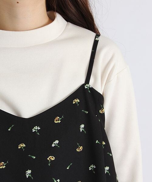 studio CLIP（スタディオクリップ）の「ポリエステルフラワーキャミセットプルオーバー（トップス・ブラック/ネイビー・M/L）」の10枚目の写真