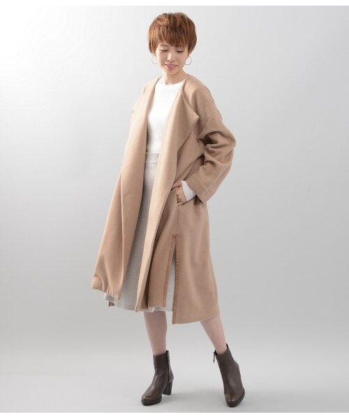 LE JUN（ルジュン）の「ウールモッサガウンコート（ジャケット/アウター・グレー/ベージュ・S/M）」の3枚目の写真