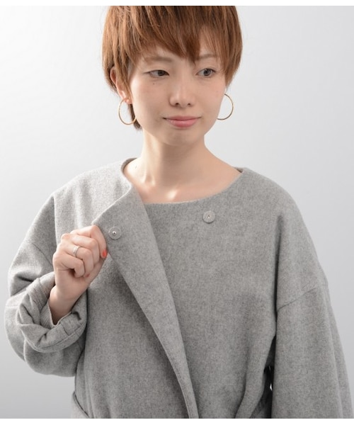 LE JUN（ルジュン）の「ウールモッサガウンコート（ジャケット/アウター・グレー/ベージュ・S/M）」の8枚目の写真