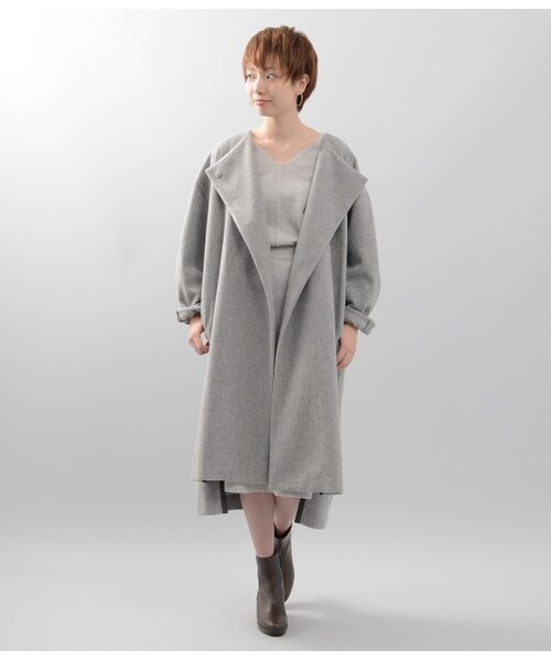 LE JUN（ルジュン）の「ウールモッサガウンコート（ジャケット/アウター・グレー/ベージュ・S/M）」の12枚目の写真