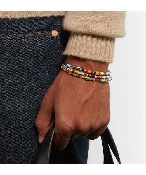 イザイア　IZAIA ブレスレット ISAIA（イザイア）の「Isaia Saracino Glass and Silver Wrap Bracelet