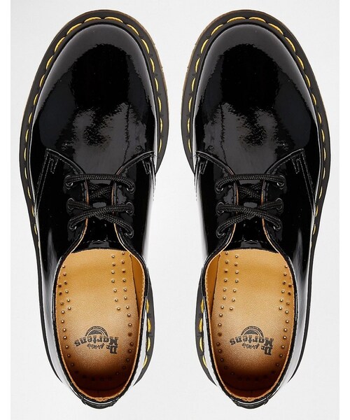 dr martens 1461 classic black patent flat shoes