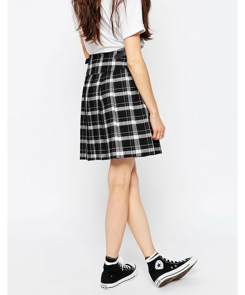 asos（エイソス）の「Le Kilt for ASOS Mono Plaid Pleat Mini Kilt  