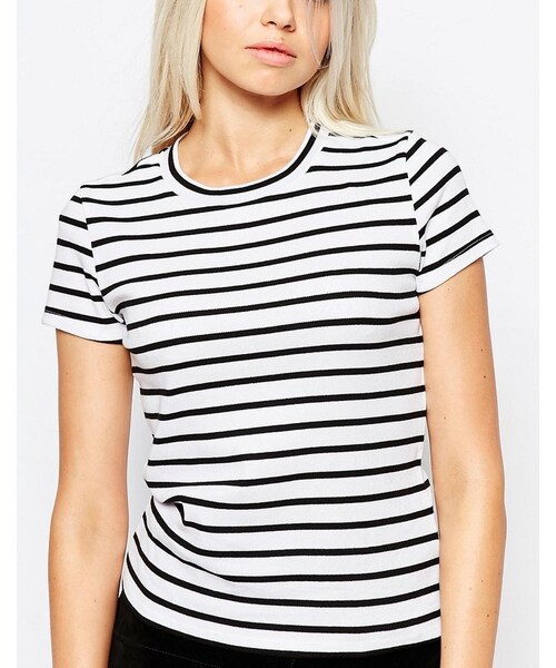 MONKI（モンキ）の「Monki Stripe Tee（Tシャツ/カットソー・レディース・Multi・US 4）」の2枚目の写真