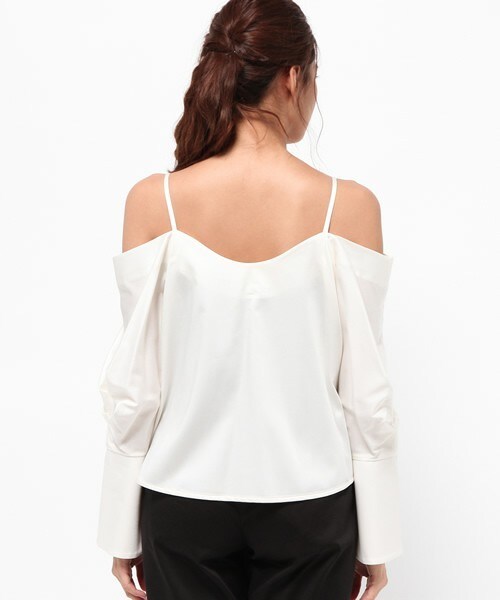 mame（マメ）の「mame オフショルダーフレアトップス（その他トップス・レディース・ホワイト/ブラック・1）」の5枚目の写真