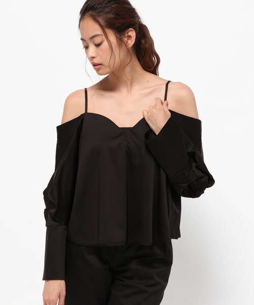 mame（マメ）の「mame オフショルダーフレアトップス（その他トップス・レディース・ホワイト/ブラック・1）」の2枚目の写真