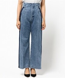 mame | mame センタープリーツデニムパンツ(デニムパンツ)