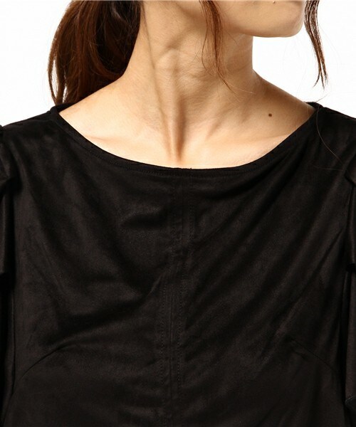 archives（アルシーヴ）の「スエードフレアスリーブトップス（シャツ/ブラウス・レディース・ブラック/カーキ/キャメル・MEDIUM）」の7枚目の写真