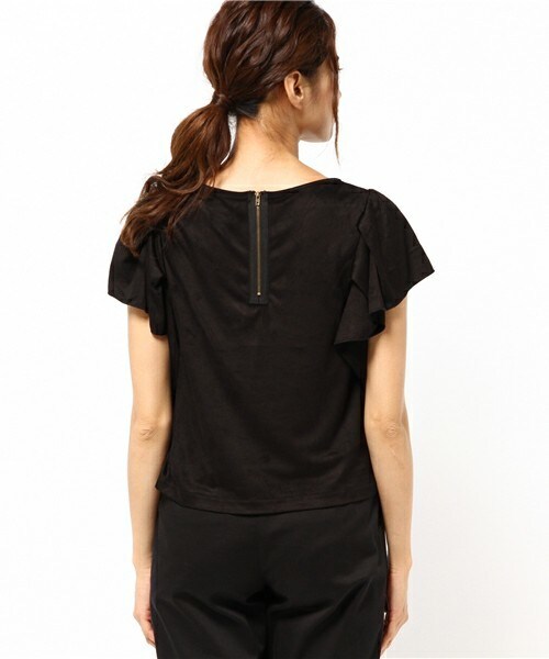 archives（アルシーヴ）の「スエードフレアスリーブトップス（シャツ/ブラウス・レディース・ブラック/カーキ/キャメル・MEDIUM）」の6枚目の写真