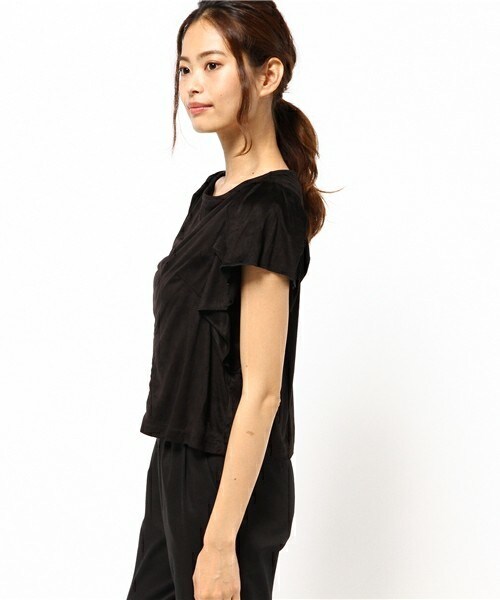 archives（アルシーヴ）の「スエードフレアスリーブトップス（シャツ/ブラウス・レディース・ブラック/カーキ/キャメル・MEDIUM）」の5枚目の写真