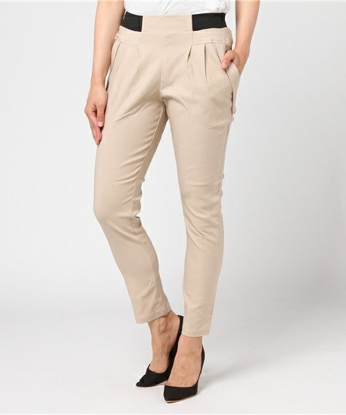 Bou Jeloud（ブージュルード）の「【セール除外品】ハイテンションタックパンツ（フル丈）（その他パンツ・レディース・ブラック/カーキ/ネイビー/キャメル/A/B/ベージュ/オリーブ/C・36/38/40）」の2枚目の写真