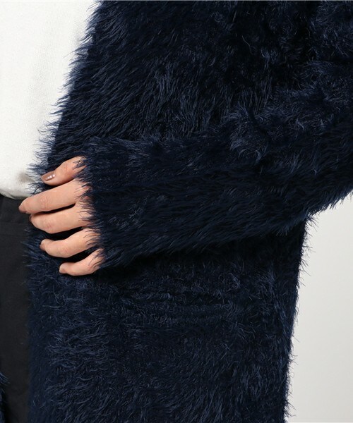 Bou Jeloud(ブージュルード)の「【AWカタログ掲載】シャギーニットカーディガン(カーディガン/ボレロ・レディース・グレー/ライトグレー/ネイビー・FREE)」の12枚目の写真