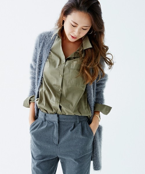 Bou Jeloud(ブージュルード)の「【AWカタログ掲載】シャギーニットカーディガン(カーディガン/ボレロ・レディース・グレー/ライトグレー/ネイビー・FREE)」の7枚目の写真