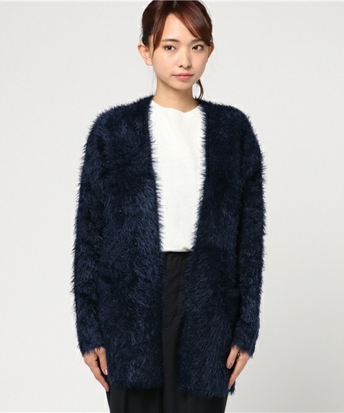 Bou Jeloud(ブージュルード)の「【AWカタログ掲載】シャギーニットカーディガン(カーディガン/ボレロ・レディース・グレー/ライトグレー/ネイビー・FREE)」の8枚目の写真